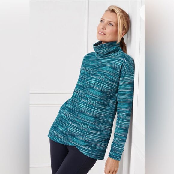 Talbots Tops - T by Talbots Long Sleeve Classic French Terry Pullover in Space Dye - Size L
